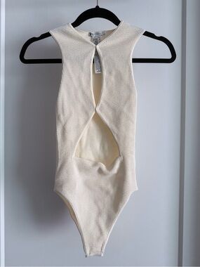 Zara Cream Cutout One-Piece Bodysuit